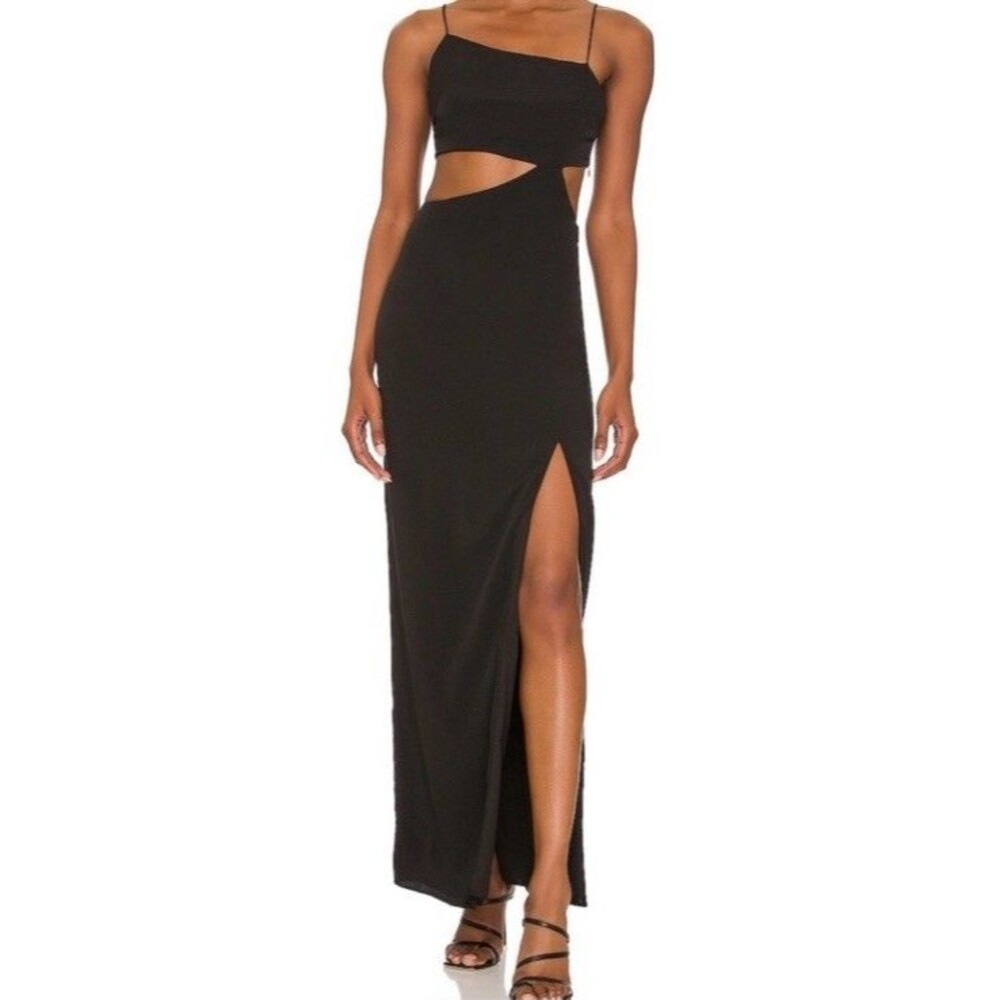 Superdown Revolve Black Cut Out Rachel Maxi Dress Medium Bodycon Cocktail Prom